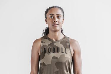 Nobull High-Neck Women's Tank Tops Dark Camo | Australia (ML3982)